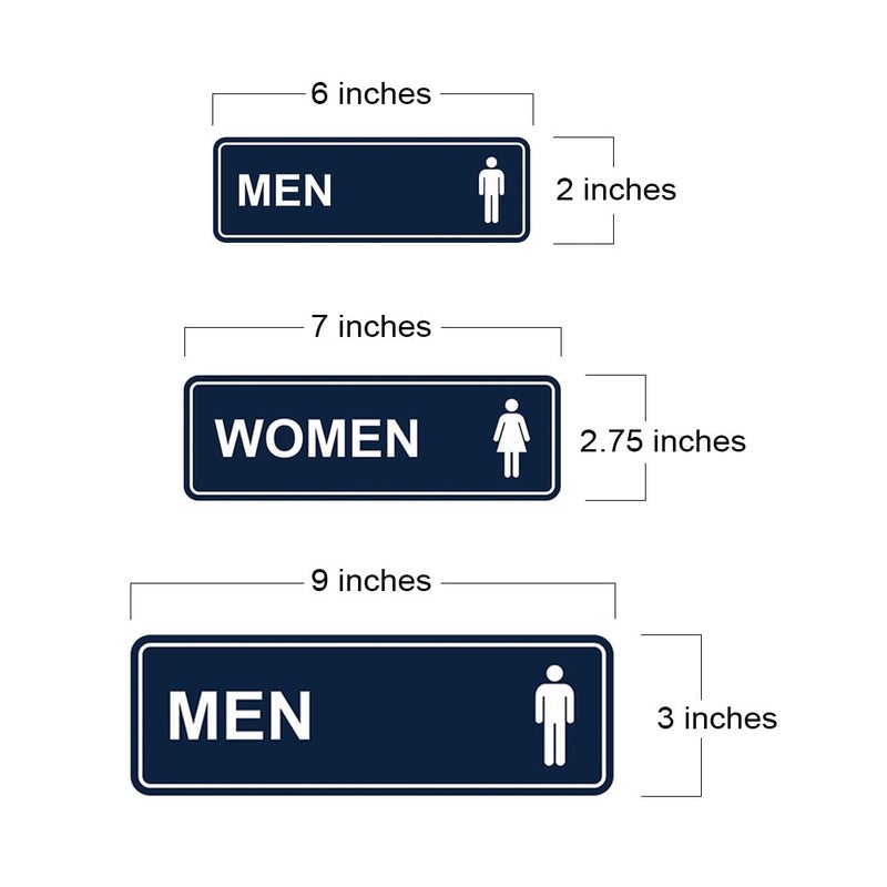 All Quality Standard Men Women Restroom Sign - Blue - Large 1 Set (2 pcs) - Image 2